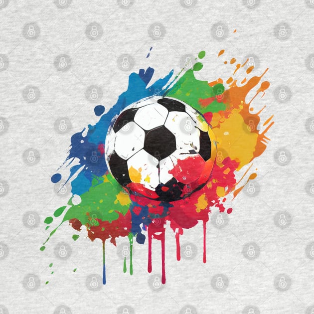 Soccer Ball with Paint Splash Design for Soccer Fans and Players by Pine Hill Goods